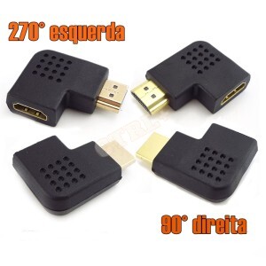 ADP. HDMI 90° DIREITA MACHO / FÊMEA